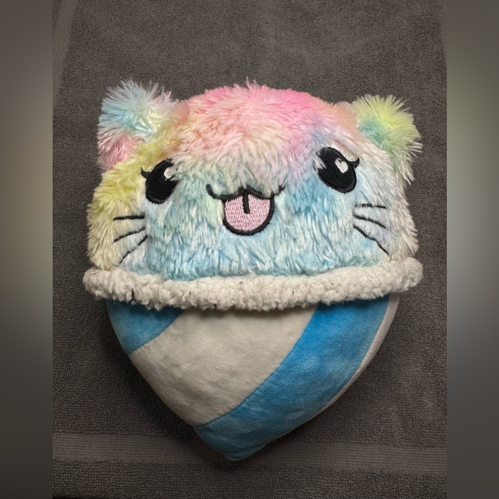 Cat Snowcone Plush Rainbow Catcone Ice Cream Cone Squish Stuffed Animal